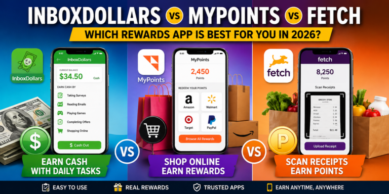 InboxDollars vs MyPoints vs Fetch: Which Rewards App Is Best for Easy Money in 2026?