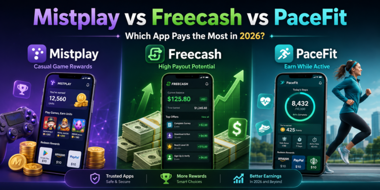 Mistplay vs Freecash vs PaceFit: Which App Pays the Most in 2026?